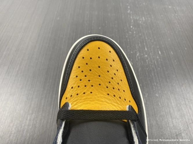 Official Maikesneakers High OG Yellow 1 Air Jordan Toe 555088-711 0810